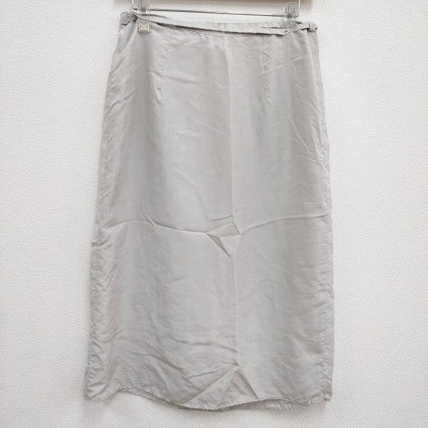 Yoli Silk wrap skirt ライトグレー柄デザイン無地