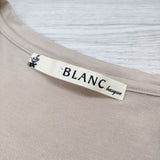 blanc basque BB31-907 切り替えデザインTシャツ 定価12600円 サイズ38 カットソー ベージュ オレンジ レディース ブランバスク【中古】4-0715S♪