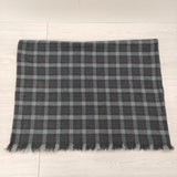 O'NEIL OF DUBLIN ウール混 フリンジ 大判 チェック マフラー ストール グレー レディース オニールオブダブリン【中古】4-1125T◎