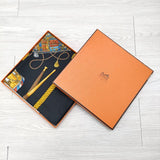 HERMES カレ90 LES TAMBOURS タンブールの太鼓 シルク 大判 スカーフ ブラック 多色 レディース エルメス【中古】4-0410G◎