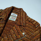 COOHEM yonetomi VELVET TWEED JACKET 20-194-001 ライダースジャケット オレンジ メンズ コーヘン【中古】4-1225T∞