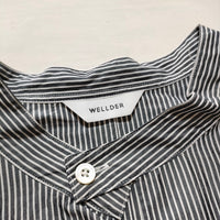 WELLDER Buck Side Tucked Band Collar Pullover Shirt スキッパーシャツ シルク混 長袖シャツ チャコールグレー メンズ ウェルダー【中古】4-0414M△