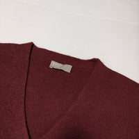 MARGARET HOWELL CASHMERE COTTON 578-2264002 定価59400円 ニット カーディガン 22AW ワインレッド レディース マーガレットハウエル【中古】4-1117T∞