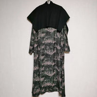 AMERI TOILE DE JOUY WITH KNIT DRESS ニット付き ドレス ワンピース ダークグリーン レディース アメリ【中古】4-0401M∞