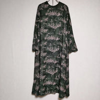 AMERI TOILE DE JOUY WITH KNIT DRESS ニット付き ドレス ワンピース ダークグリーン レディース アメリ【中古】4-0401M∞