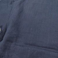 GYMPHLEX J-1423 サイズ14 リネン 半袖 ブラウス シャツ ネイビー レディース ジムフレックス【中古】4-0604S♪