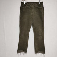 mother サイズ29 1157-618 THE INSIDER CROP STEP FRAY カットオフコーデュロイ パンツ カーキ レディース マザー【中古】4-1121T∞