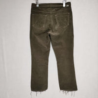 mother サイズ29 1157-618 THE INSIDER CROP STEP FRAY カットオフコーデュロイ パンツ カーキ レディース マザー【中古】4-1121T∞