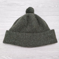 MHL. 定価11000円 595-1276501 ボンボン SHETLAND ニット帽 帽子 ニットキャップ カーキ レディース エムエイチエル【中古】4-1125T◎