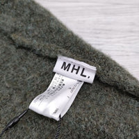 MHL. 定価11000円 595-1276501 ボンボン SHETLAND ニット帽 帽子 ニットキャップ カーキ レディース エムエイチエル【中古】4-1125T◎