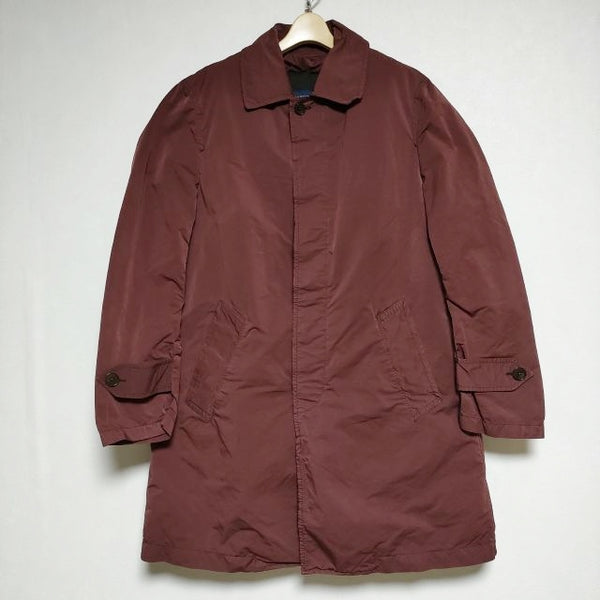 TOMORROWLAND 中綿ライナーベスト付き KBJ 定価56000円 製品染め ステンカラーコート ワインレッド メンズ トゥモローランド【中古】4-0916A∞