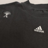 adidas 刺繍 ロゴ サイズXL オーバーサイズ 半袖Ｔシャツ カットソー ブラック レディース アディダス【中古】4-0603S♪