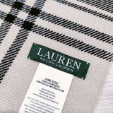 Lauren Ralph Lauren ローレン ラルフローレン 183CM×51CM チェック柄 大判 マフラー ストール ベージュ ブラック レディース【中古】4-1107T◎