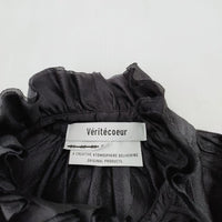 veritecoeur 新品未使用品 定価30800円 フリルカラーブラウス VC-2547  ブラック レディース ヴェリテクール【中古】4-0406M☆