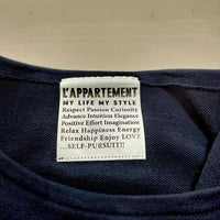 L'Appartement/Deuxieme Classe フリル付きカットソー スウェット Ｔシャツ カットソー ネイビー レディース アパルトモン/ドゥーズィエムクラス【中古】4-0402M△