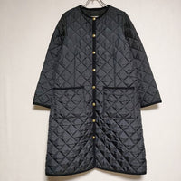 Traditional Weatherwear ARKLEY LONG 中綿 ノーカラーキルティングコート ジャケット 紺 レディース トラディショナルウェザーウェア【中古】4-0911T∞