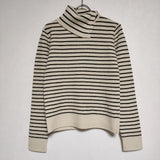 Lisette LA MARINE タートルネック ボーダー柄 ウール ニット アイボリー ネイビー レディース リゼッタ【中古】4-1117T∞