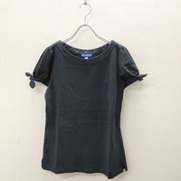 BURBERRY BLUE LABEL サイズ38 刺繍 ワンポイント 半袖Ｔシャツ カットソー ネイビー レディース バーバリーブルーレーベル【中古】4-0702S♪