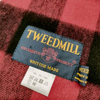 TWEEDMILL ウール 大判 チェック柄 ストール マフラー レッド ブラック レディース ツイードミル【中古】4-1107T◎