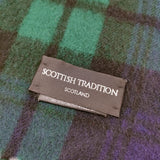 Scottish Tradition 大判 ウールアンゴラ チェック柄 ストール マフラー グリーン ネイビー レディース スコティッシュ トラディション【中古】4-1107T◎