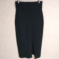 ROKU 6 BEAUTY&YOUTH MILANO RIB HIGH WAIST TIGHT SKIRT ロングスカート ブラック レディース ロクビューティアンドユース【中古】4-0421G△