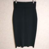 ROKU 6 BEAUTY&YOUTH MILANO RIB HIGH WAIST TIGHT SKIRT ロングスカート ブラック レディース ロクビューティアンドユース【中古】4-0421G△