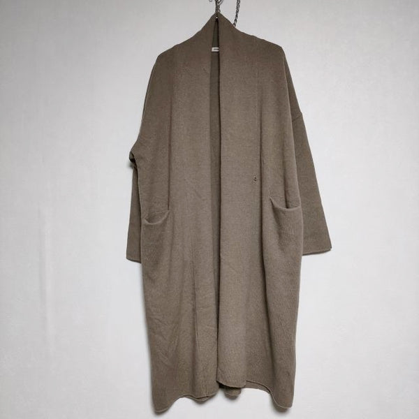 evam eva E223K196 wool sable robe 定価39600円 ウールローブ ロング カーディガン ベージュ レディース エヴァムエヴァ【中古】4-1117T∞