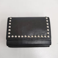 J&M Davidson FOLD WALLET WITH STUDS レザースタッズウォレット 革 三つ折り財布 ブラック ジェイアンドエムデヴィッドソン【中古】4-0904G♪