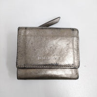 J&M Davidson レザーミニウォレット 革 TOW FOLD WALLET 定価38000円 三つ折り財布 ゴールド ジェイアンドエムデヴィッドソン【中古】4-0904G♪