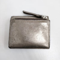 J&M Davidson レザーミニウォレット 革 TOW FOLD WALLET 定価38000円 三つ折り財布 ゴールド ジェイアンドエムデヴィッドソン【中古】4-0904G♪