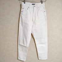 YLEVE 13.5oz DENIM HIGH WAIST TAPERED 定価26400円 サイズ0 デニムパンツ オフホワイト レディース イレーヴ【中古】4-0414G△