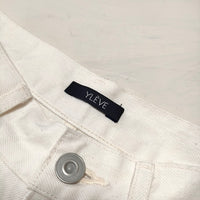 YLEVE 13.5oz DENIM HIGH WAIST TAPERED 定価26400円 サイズ0 デニムパンツ オフホワイト レディース イレーヴ【中古】4-0414G△