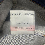 Levi's 新品 501XX 501-0000 デットストック フラッシャー付き リジットデニム MADE in USA アメリカ製 W29 L33 デニムパンツ ネイビー メンズ リーバイス【中古】4-0712G△