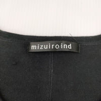 mizuiro-ind コットン 半袖 カーディガン ブラック レディース ミズイロインド【中古】4-0409M◎