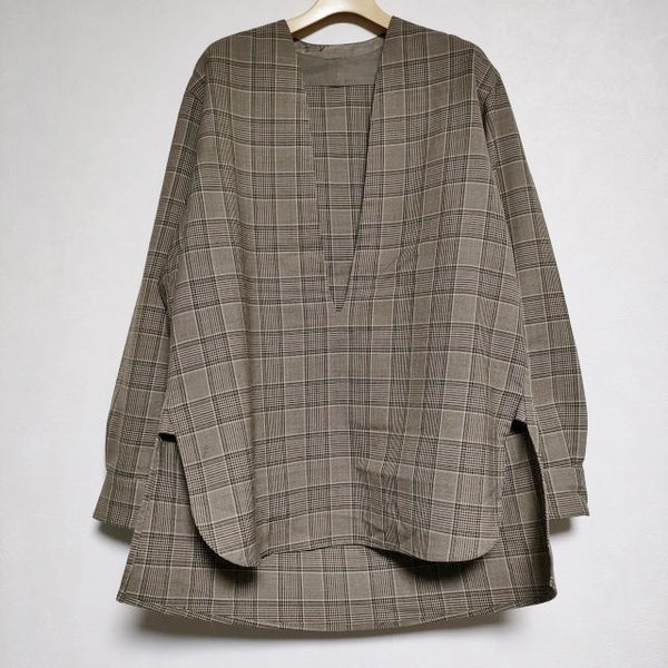 un/unbient V-neck Pullover Shirt  Wool Flannel Vネックプルオーバーシャツ 定価35200円 長袖シャツ カーキ メンズ アン【中古】4-1005T∞