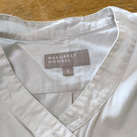 MARGARET HOWELL SHEER COTTON 578-2153009 サイズ2 バンドカラー 長袖シャツ 2021SS グレー レディース マーガレットハウエル【中古】4-0806M△