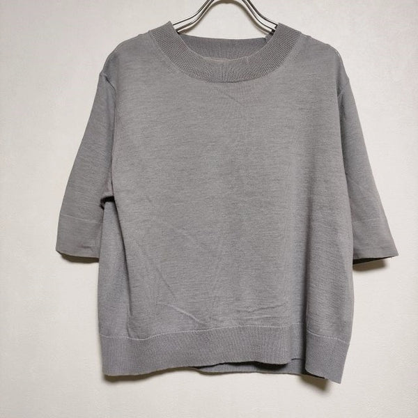 MARGARET HOWELL 578-0163612 RAMIE COTTON DEEP RIB T SHIRT  半袖 ニット 2020 グレー レディース マーガレットハウエル【中古】4-0615S∞