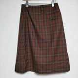 MARGARET HOWELL 578-1232005 TONAL CHECK WOOL キルト スカート 21AW ワインレッド レディース マーガレットハウエル【中古】4-0922T∞