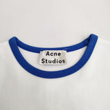 ACNE STUDIOS トリムTシャツ プリント NITE CAW17 サイズXS 半袖 カットソー ホワイト ブルー レディース アクネストゥディオズ【中古】4-0428S♪
