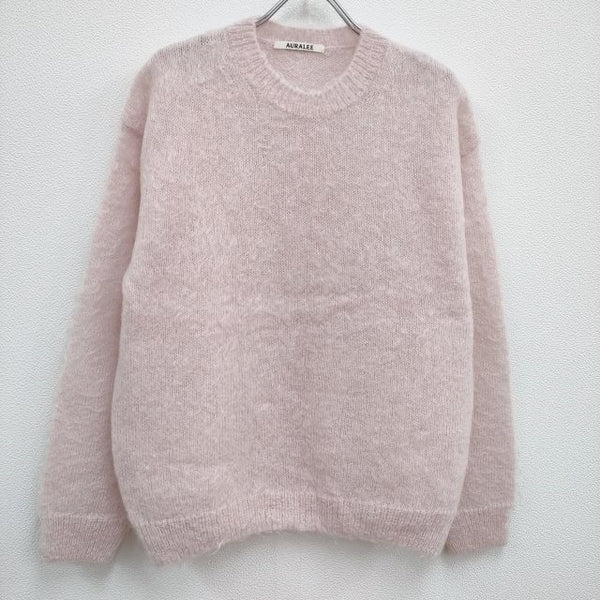 AURALEE BRUSHED SUPER KID MOHAIR KNIT PULL OVER A22AP04KM 定価39600円 ニット 22AW ピンク レディース オーラリー【中古】4-0402T♪