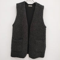 Plage ALPACA Mix カールヤーン ジレ 定価26400円 羽織 ベイクルーズ購入 ロング ベスト 23AW ブラック レディース プラージュ【中古】4-0402T♪