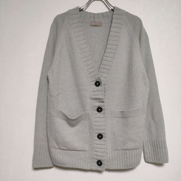 MARGARET HOWELL 578-0264602 TWISTED CASHMERE WOOL CARDIGAN カシミヤウール ニット カーディガン 20AW ライム レディース マーガレットハウエル【中古】4-0911T∞