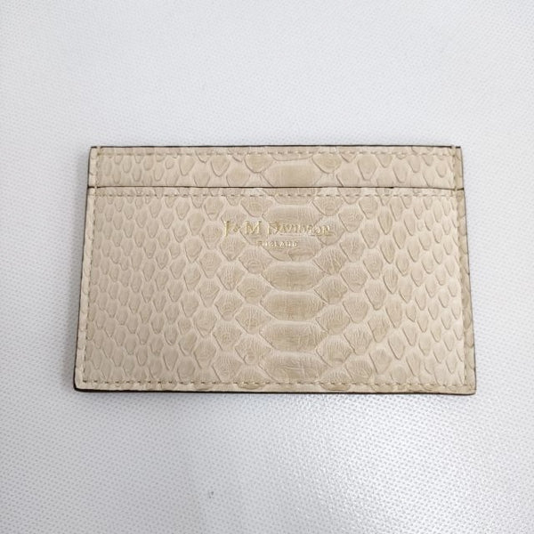 J&M Davidson 未使用品 レザー 革 パイソン PLAIN PYTHON CALF 2TONE カードケース アイボリー ジェイアンドエムデヴィッドソン【中古】4-0904G♪