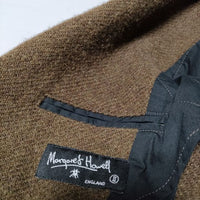 MARGARET HOWELL/HARRIS TWEED ウール 旧タグ テーラードジャケット ブラウン レディース マーガレットハウエル/ハリスツイード【中古】4-0908T∞