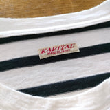 KAPITAL ニコちゃん スマイル ボーダー サイズ1 長袖Ｔシャツ カットソー ロンＴ ホワイト ブラック レディース キャピタル【中古】4-0806M△