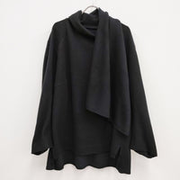 mame MM23FW-JS045 Scarf Style Knitted Pullover 定価41800円 サイズ1 ニット 23AW ブラック レディース マメクロゴウチ【中古】4-0409T♪