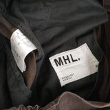 MHL. 595-2140502 OVERDYE MELANGE COTTON LINEN サイズ3 イージーワイド パンツ 22SS ブラウン レディース エムエイチエル【中古】4-0508M♪