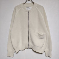 MHL. 595-3264500 VINTAGE DRY COTTON RIB コットン カーディガン ニット 23AW オフホワイト レディース エムエイチエル【中古】4-1028M∞