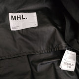 MHL. 595-3210500 COATING COTTON RAMIE サイズ1 フード付き コート 23AW ブラック レディース エムエイチエル【中古】4-0602M♪