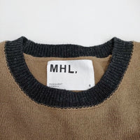 MHL. 595-3263504 WASHABLE DRY WOOL サイズ2 ウール セーター ニット 23AW ブラウン レディース エムエイチエル【中古】4-0409T♪